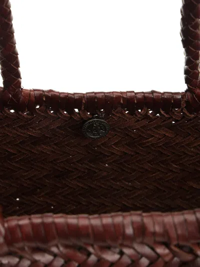 Dragon Diffusion Large Woven Leather Basket Handbags Brown In Brown