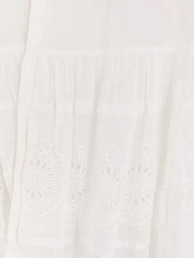 Isabel Marant Étoile Paoline Embroidered Midi Skirt In White