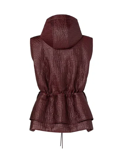 Fendi Quilted Nylon Vest In Brown