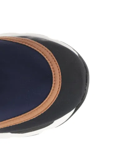 Marni Sneaker Mary Jane In Lycra Blu Scuro E Nera In Multi