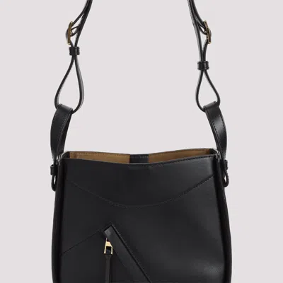 Loewe Hammock Slice Leather Shoulder Bag In Black