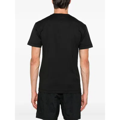 Stone Island Sage Green Cotton Jersey T-shirts In Black