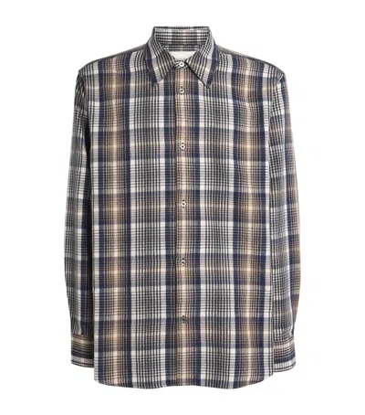 Studio Nicholson X Aaron Levine Cotton Check View Shirt In Blue