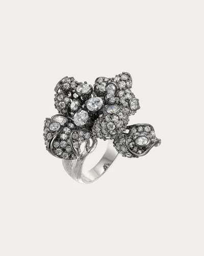 Anabela Chan Women's Diamond Blackened Mini Bloomingdale Ring In Metallic