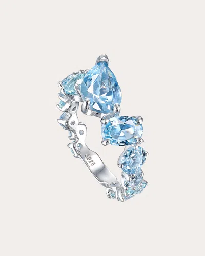 Anabela Chan Nova Starburst Aquamarine Ring In Black