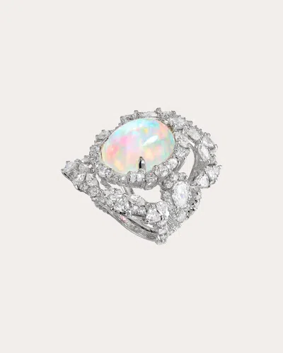 Anabela Chan Women's Diamond & Sky Opal Ocean Ring Trio In White