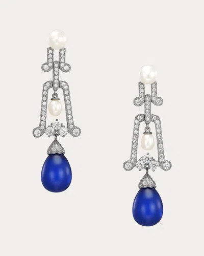 Anabela Chan Women's Diamond & Royal Sapphire Cabochon Moderne Drop Earrings In Multi