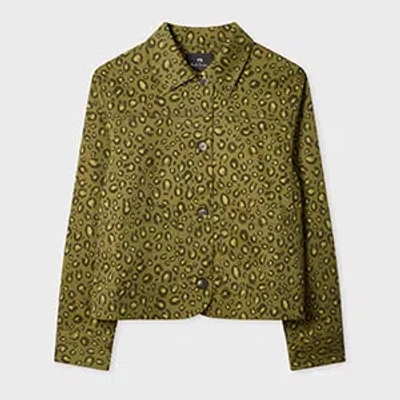 Ps By Paul Smith Women's Khaki 'animal' Print Jacket Brown In Green