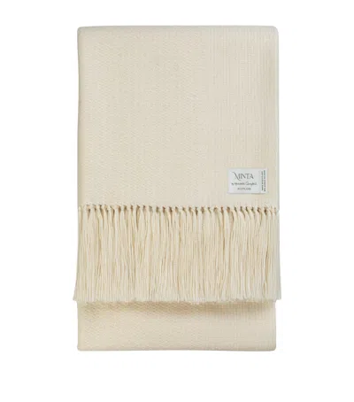 Araminta Campbell Alpaca-blend Woodland Inkcap Throw In White