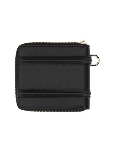 Alexander Mcqueen Zip-up Bifold Leather Wallet In Black