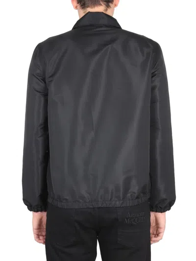Alexander Mcqueen Graffiti-print Zip-up Jacket In Black