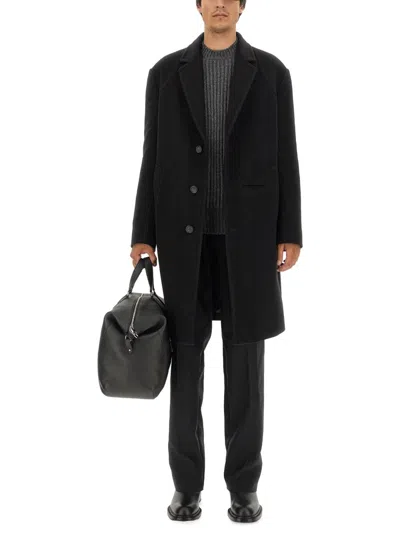 Alexander Mcqueen Men Single-breasted Coat In Black