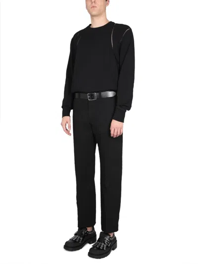 Alexander Mcqueen Pants With T-bar Belt In Black