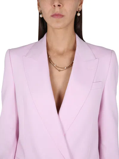 Alexander Mcqueen Women Double-breasted Jacket In Pink