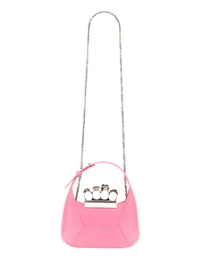Alexander Mcqueen Women Jewelled Mini Hobo Bag In Pink