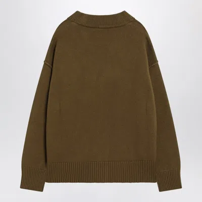 Ami Alexandre Mattiussi Ami Paris Ami De Coeur Bronze Cardigan Women In Brown