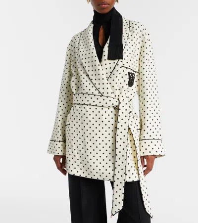 Valentino Plus De Pois Belted Jacket In Multi