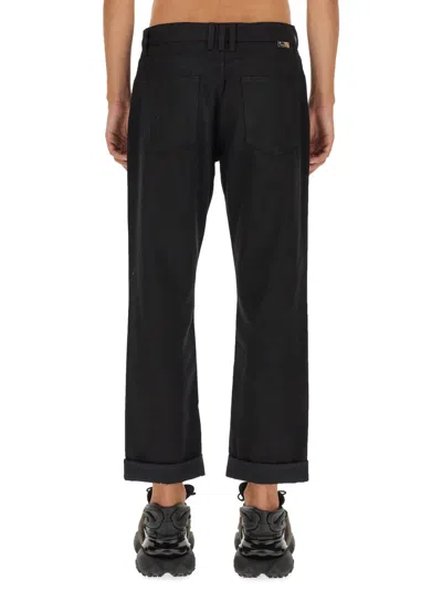 Balmain Rolled Cuffs Denim Jeans In Black