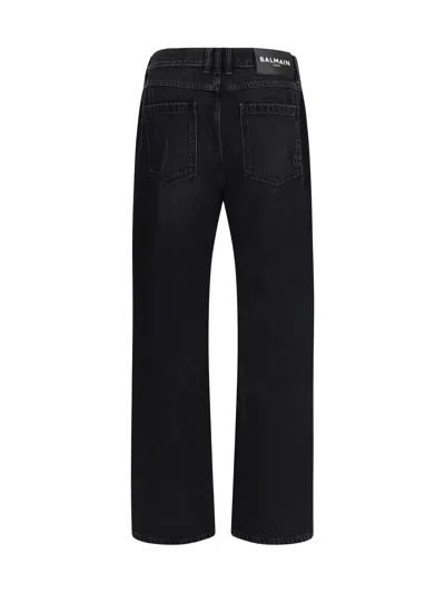 Balmain Men Loose-fit Denim Jeans In Black