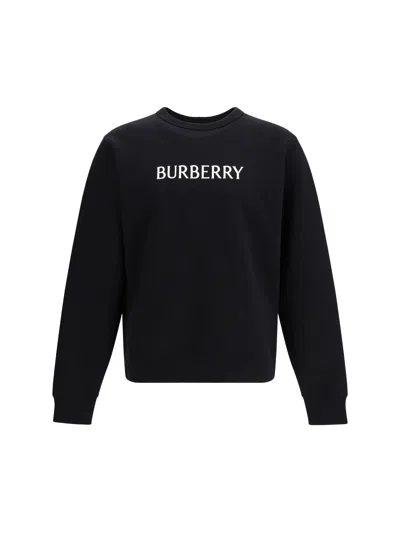 Burberry Black Slim Cotton Terry-effect Sweatshirt In Black