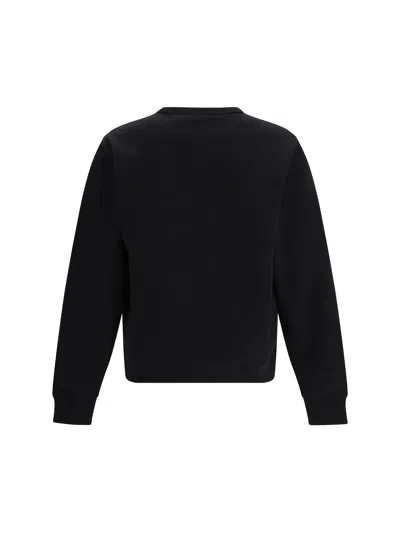 Burberry Black Slim Cotton Terry-effect Sweatshirt In Black