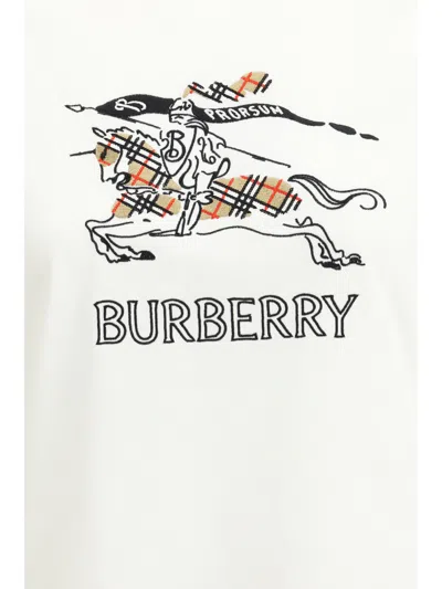 Burberry Women Cotton T-shirt With Drawn Ekd In White