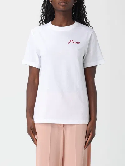 Marni Cotton Logo-print Short-sleeve T-shirt In White
