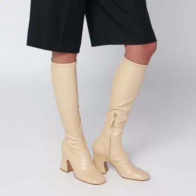 Chloé Chloe Women Cream Synthetic Leather Janis Boots In White