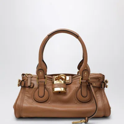 Chloé Chloe Paddington Medium Grained Leather Shoulder Bag In Brown
