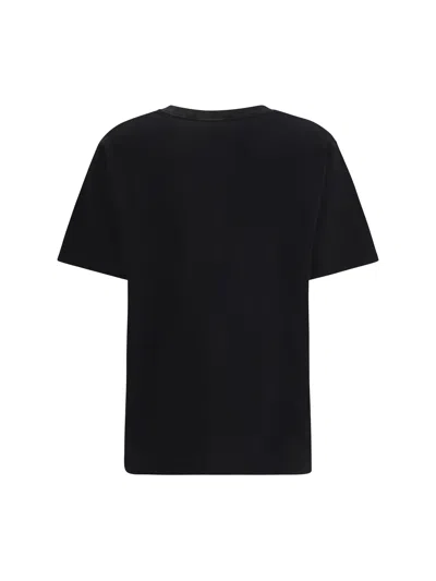 Chloé Women Black Crewneck T-shirt With Maxi Logo Print On The Front In Cotton Woman