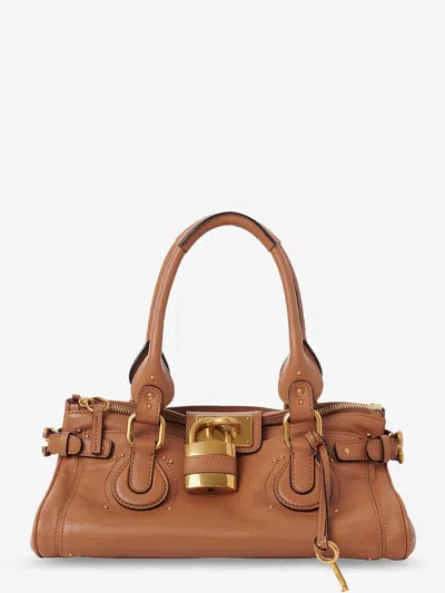 Chloé Chloe Paddington Medium Grained Leather Shoulder Bag In Brown