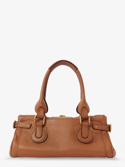 Chloé Chloe Paddington Medium Grained Leather Shoulder Bag In Brown