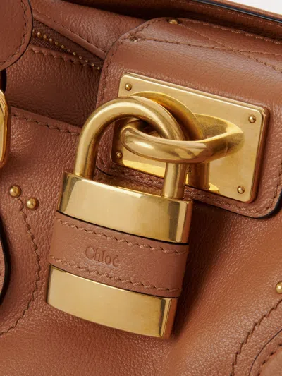 Chloé Chloe Paddington Medium Grained Leather Shoulder Bag In Brown