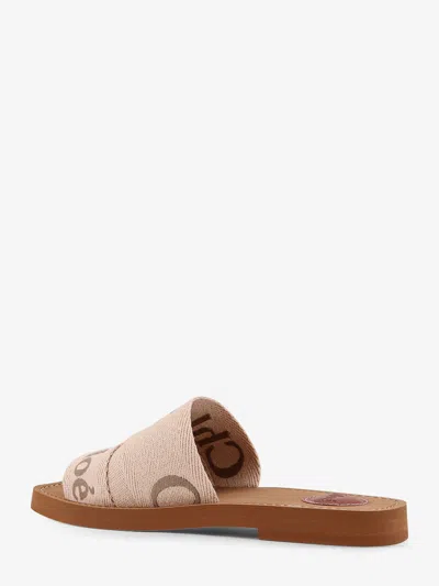 Chloé X High Summer Woody Embroidered Logo Flat Sandals In Multi