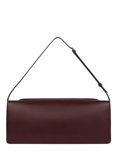 Courrèges Shoulder Bag Cuff Design Adjustable Strap In Burgundy