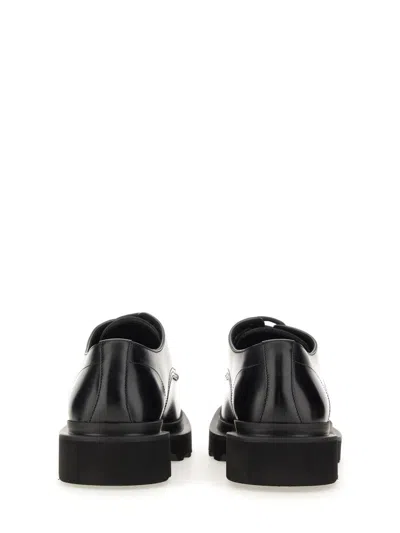 Dolce & Gabbana Square-toe Leather Derby Shoes In Nero