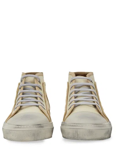 Dolce & Gabbana Vintage Effect High Top Sneakers In Neutral