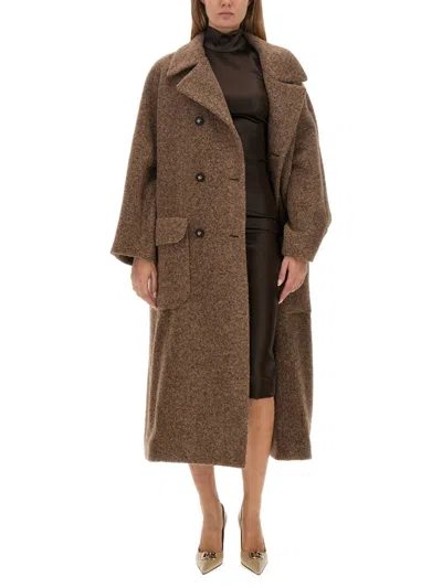 Dolce & Gabbana Women Double-breasted Coat In Brown