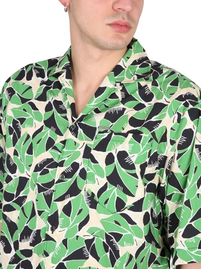 Dsquared2 Multicoloured Short-sleeved Shirt With Leaf Print