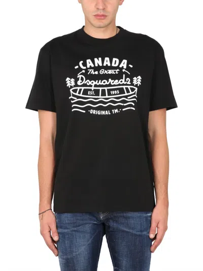 Dsquared2 Dsquared Men Logo Print T-shirt In Black