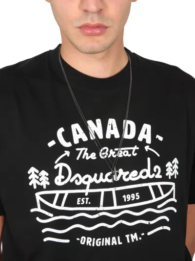 Dsquared2 Dsquared Men Logo Print T-shirt In Black