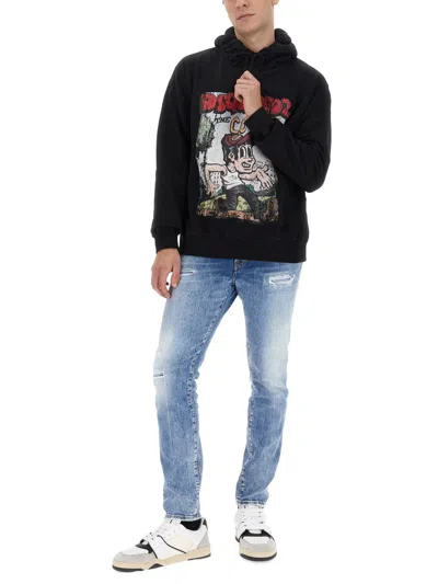 Dsquared2 Dsquared Men Sweatshirt With Logo Print In Black