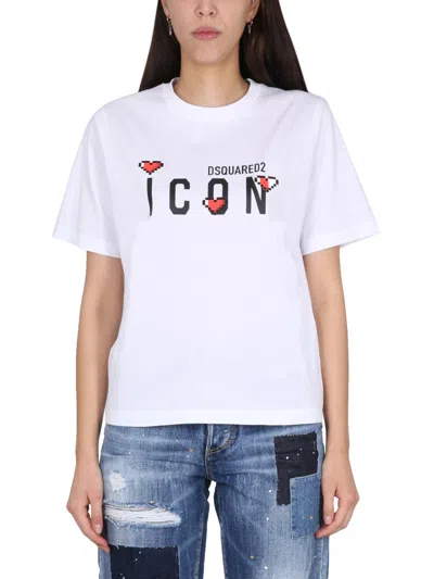Dsquared2 Dsquared Women Icon Game Lover T-shirt In White