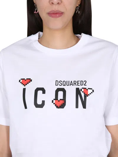 Dsquared2 Dsquared Women Icon Game Lover T-shirt In White