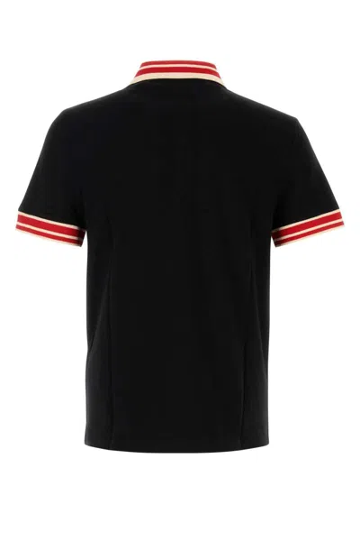 Valentino Garavani Cotton Short-sleeved Polo Shirt In Black
