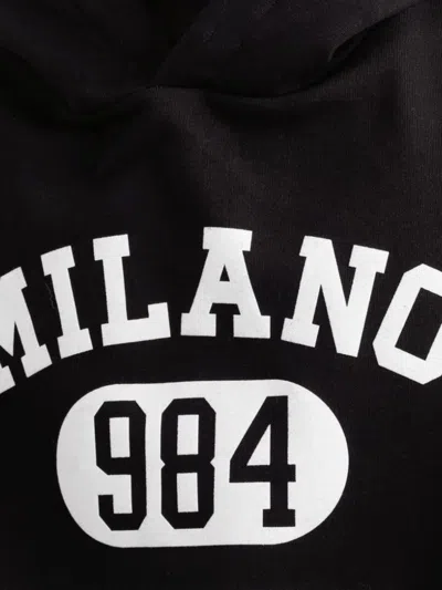 Dolce & Gabbana Hooded Sweatshirt In Jersey With Print In Black