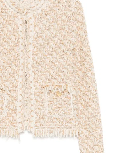 Fabiana Filippi Bicolor Tweed Boucle Jacket In Neutral