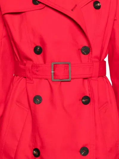 Jacquemus Belted Trench Coat With Structured Collar In Red