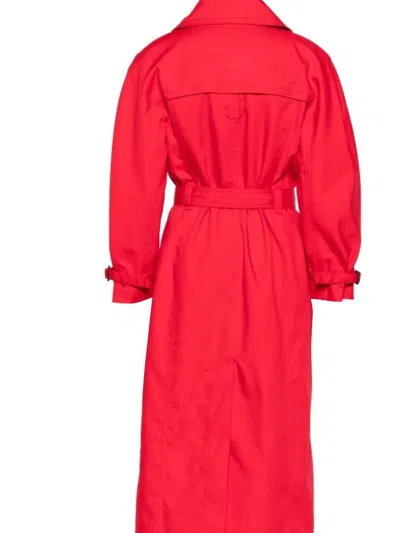 Jacquemus Belted Trench Coat With Structured Collar In Red