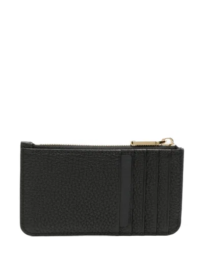 Bally Ribbon-detail Zip Card Holder In Black